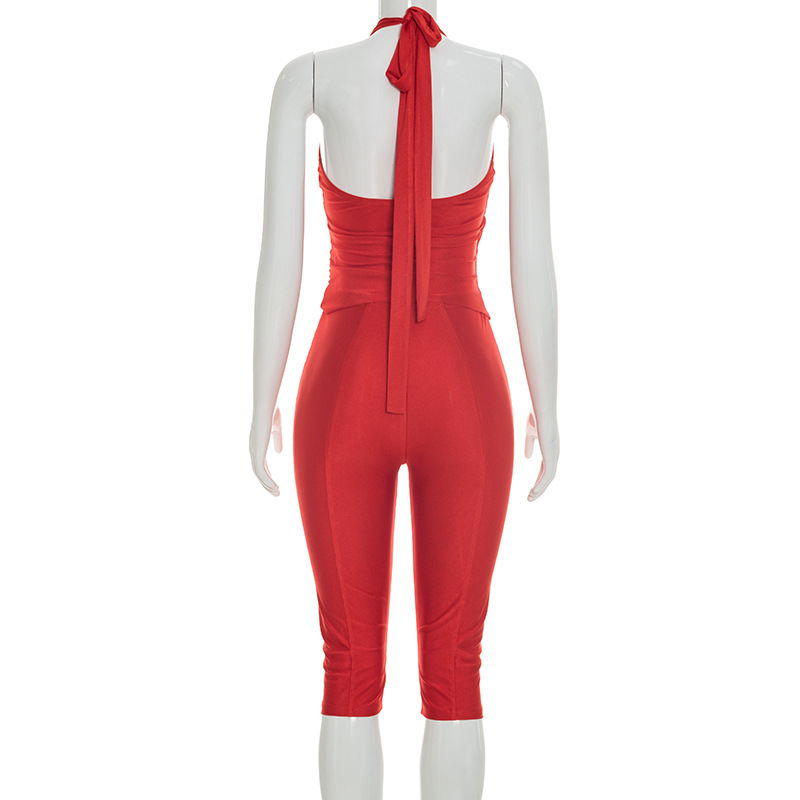 Slim 2 Piece Set Women Solid W - огляд і ціна Suspender Tank Top