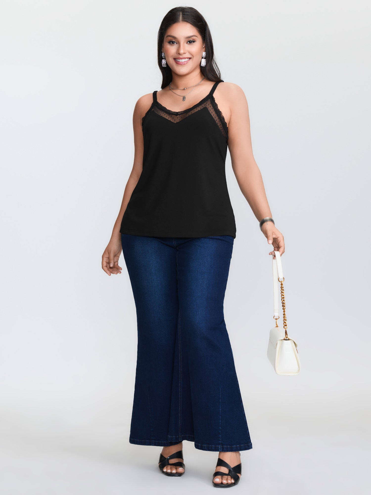 Plus‑size Black Knitted Camiso - огляд і ціна Suspender Tank Top